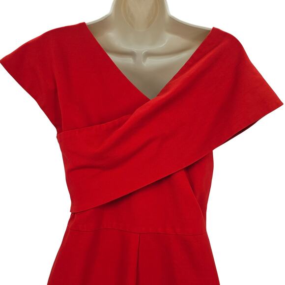 Elliatt Womans size M Red One Shoulder Popover Mini Dress Drop Shoulder Bodycon - Picture 5 of 8